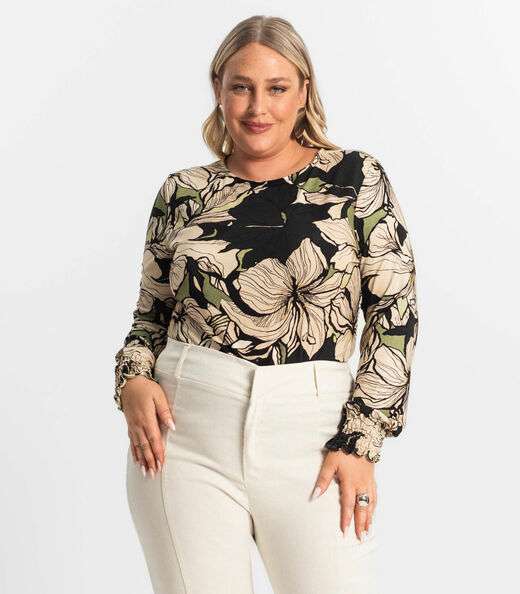 Image_Blusa Plus Size Manga Longa Feminina Secret Glam Verde