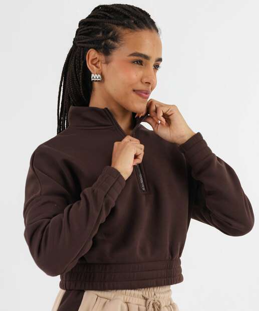 Image_Blusão Feminino Cropped Moletom Flanelado Marisa Marrom