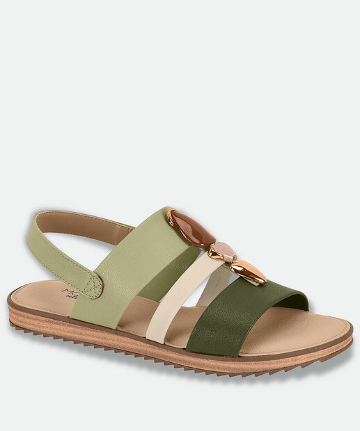 Image_Sandália Feminina Rasteira Pedras Sintéticas Modare Verde