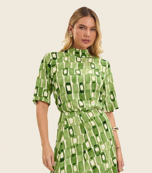 Image_Blusa Feminina Estampada Gola Alta Endless Verde
