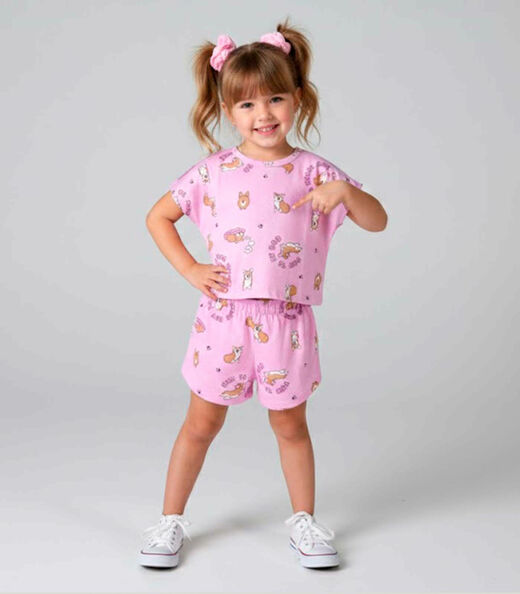 Image_Conjunto Infantil Feminino Short E Blusa Select Rosa