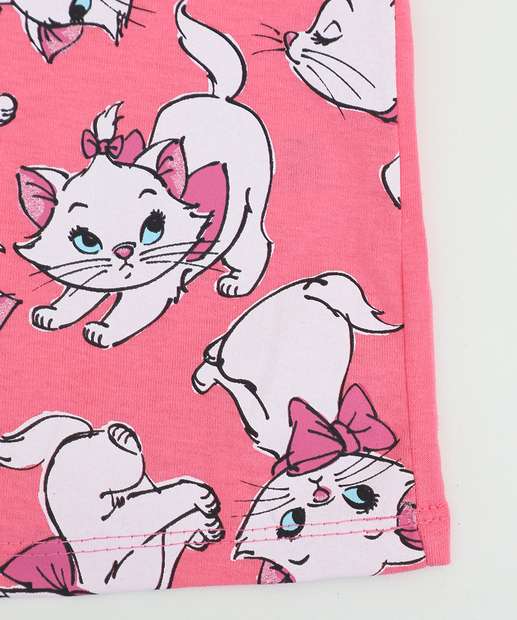 Camiseta Infantil Estampa Marie Disney Tam 1 a 3 Rosa