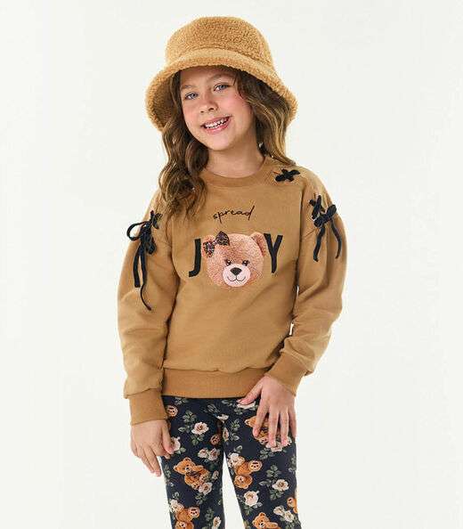 Conjunto Infantil Blusão Com Legging Trick Nick Marrom