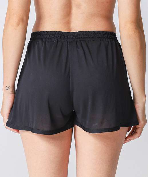 Short Saída De Praia Feminino Amarração Marisa Preto