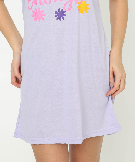 Camisola Estampa Frase Manga Curta Marisa Lilás