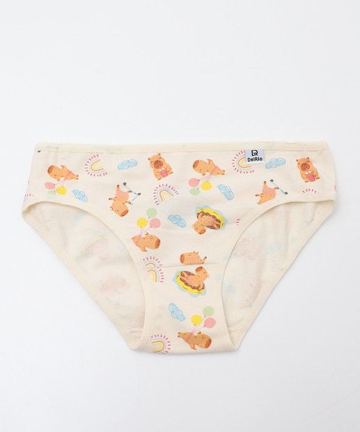 Kit Calcinha Infantil DelRio com 3 Peças Tam 4 a 10