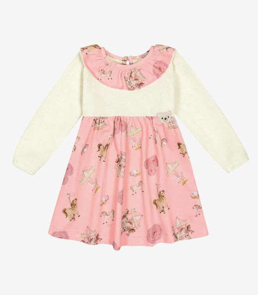 Image_Vestido Infantil Manga Longa Trick Nick Rosa