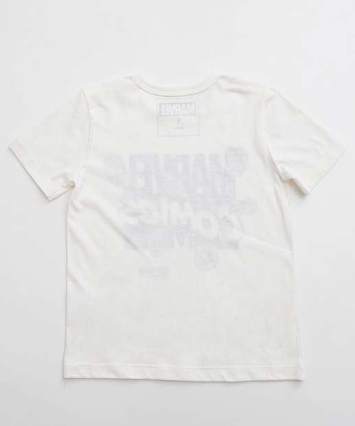 Conjunto Infantil Estampa Vingadores Marvel Tam 4 a 10 Off White