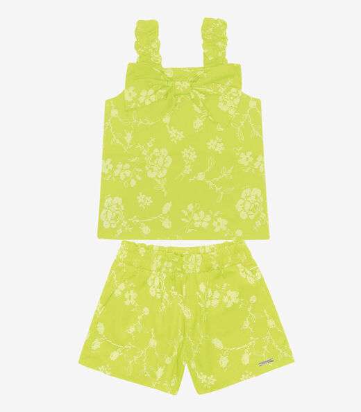 Image_Conjunto Blusa E Shorts Popeline Floral Trick Nick Verde