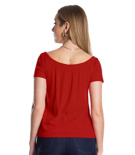 Blusa Feminina Canelada Infinita Cor Vermelho