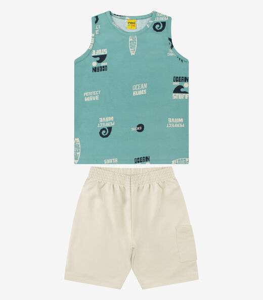 Conjunto Bermuda com Regata Menino Rovi Kids Verde
