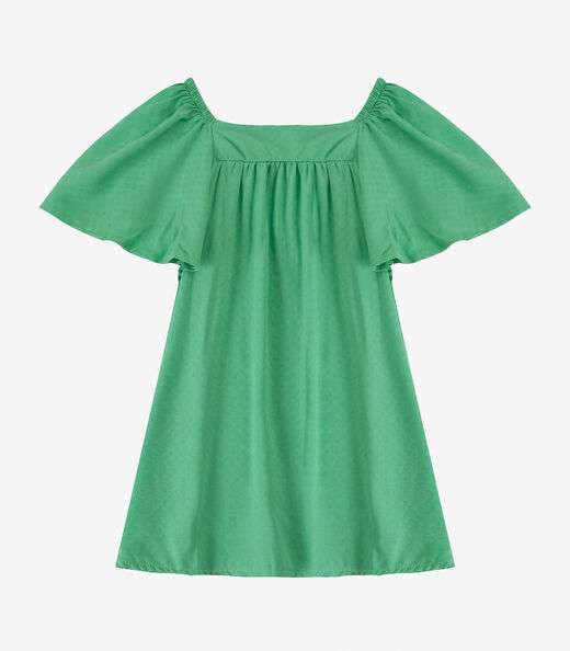 Vestido Infantil em Viscose Infinita Cor Verde