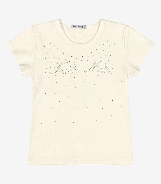 Blusa Infantil Em Ribana Trick Nick Bege