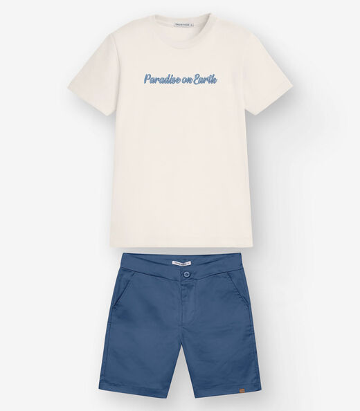 Image_Conjunto Camiseta com Bermuda Menino Trick Nick Bege