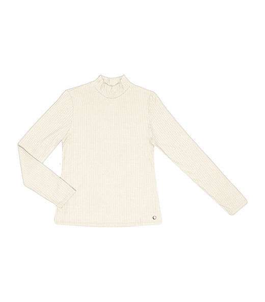 Blusa Manga Longa Canelada Rovitex Bege