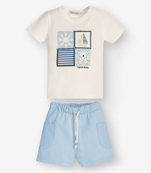 Image_Conjunto Camiseta com Bermuda Menino Trick Nick Bege