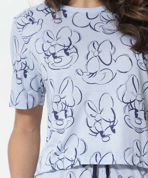 Pijama Feminino Minnie Manga Curta Disney