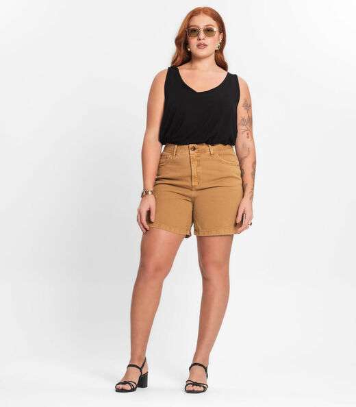 Regata Feminina Plus Size Secret Glam Preto