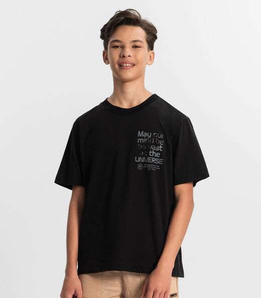 Camiseta Juvenil Masculina Minty Preto
