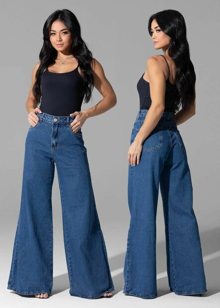 Calça Jeans Sawary Super Wide Leg - 282149