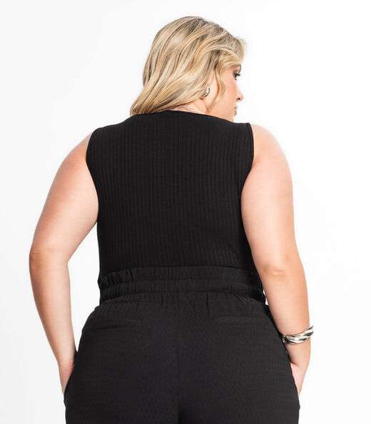 Regata Feminina Plus Size Secret Glam Preto