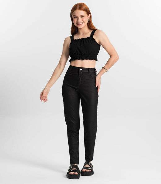 Blusa De Alça Juvenil Feminina Minty Preto