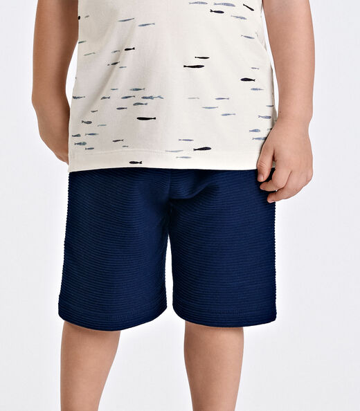 Conjunto Verão Menino Polo Com Bermuda Trick Nick Bege