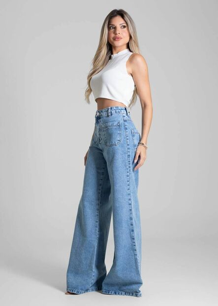 Calça Jeans Sawary Super Wide Leg - 282712