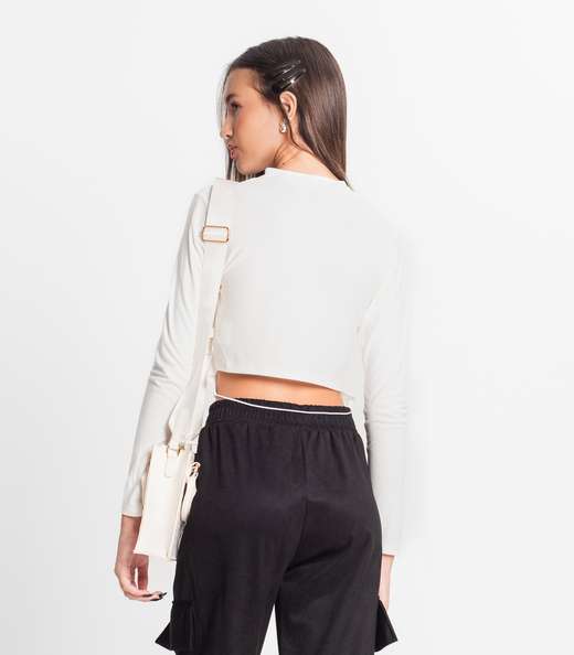 Blusa Juvenil Feminina Gola Alta Minty Bege