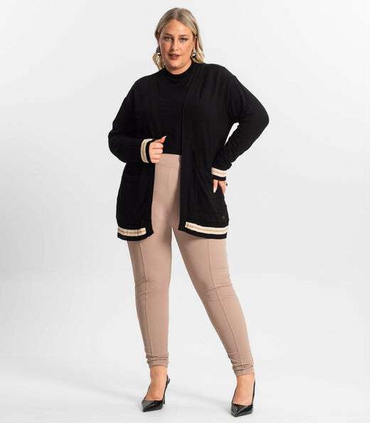 Cardigam Plus Size Feminino Secret Glam Preto