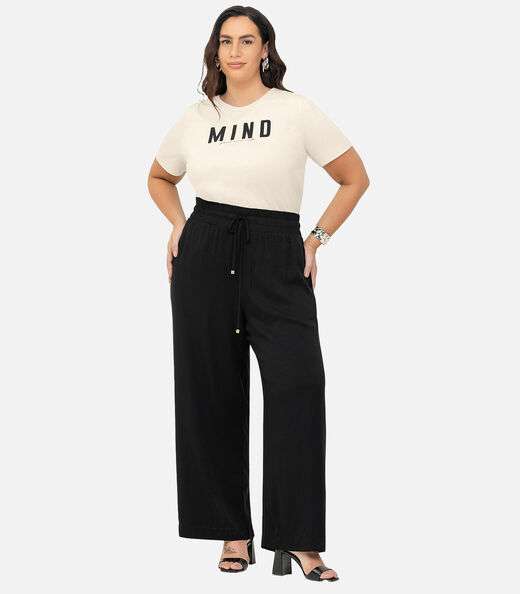 Saia Midi Plus Size Secret Glam Preto