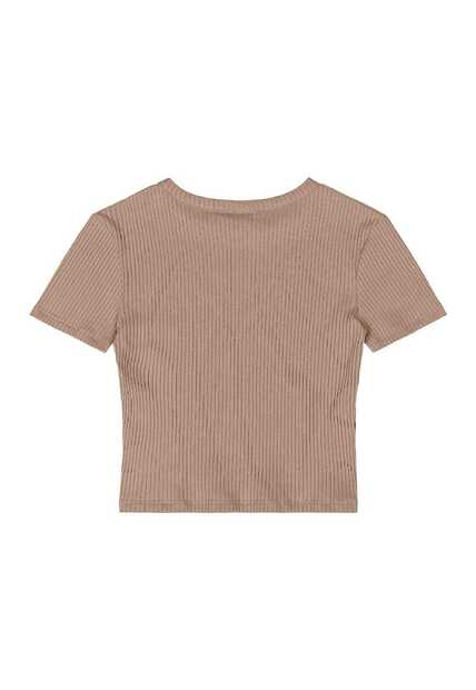 Blusa Juvenil em Ribana Canelada Gloss