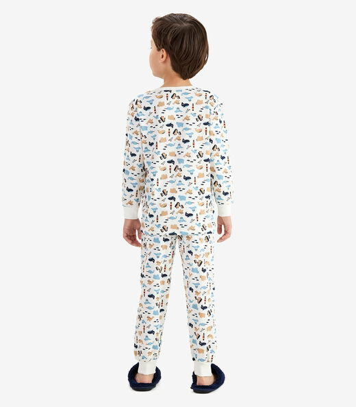 Pijama em Meia Malha Rovi Kids Bege