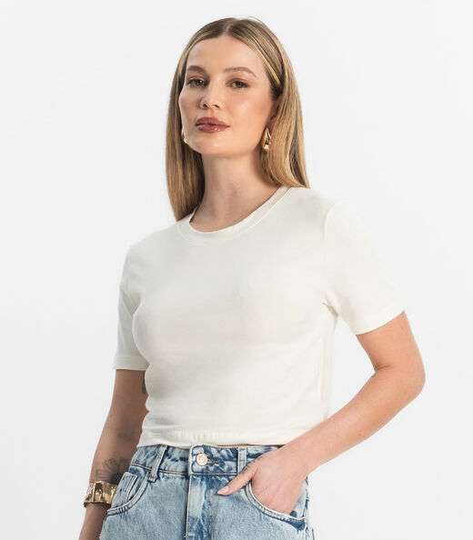 Blusa Básica Feminina Cotton Leve Rovitex Bege