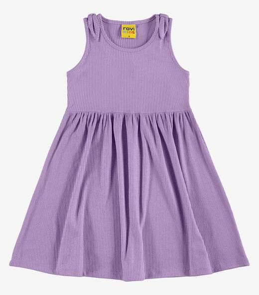 Vestido Infantil Canelado Lurex Rovi Kids Roxo