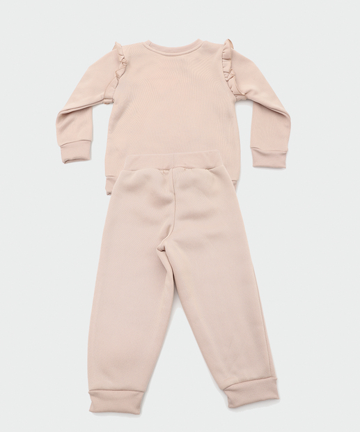 Conjunto Moletom Infantil Cachorro Marisa Tam 1 a 3 Rosa