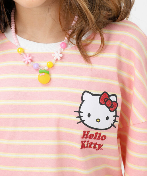 Blusa Juvenil Cropped Listrada Hello Kitty Tam 10 a 16 Rosa