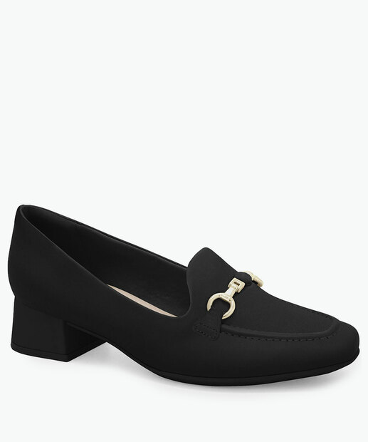 Image_Mocassim Loafer Feminino Salto Grosso Comfortflex Preto
