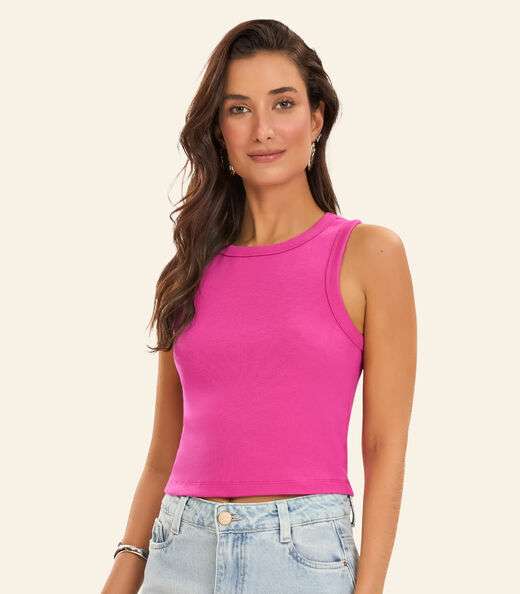 Regata Cropped Feminina Ribana Rovitex Rosa