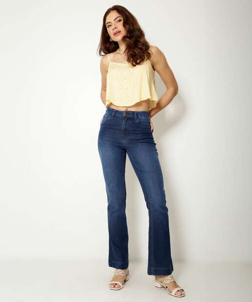 Blusa Cropped Regata Feminina Poá Marisa