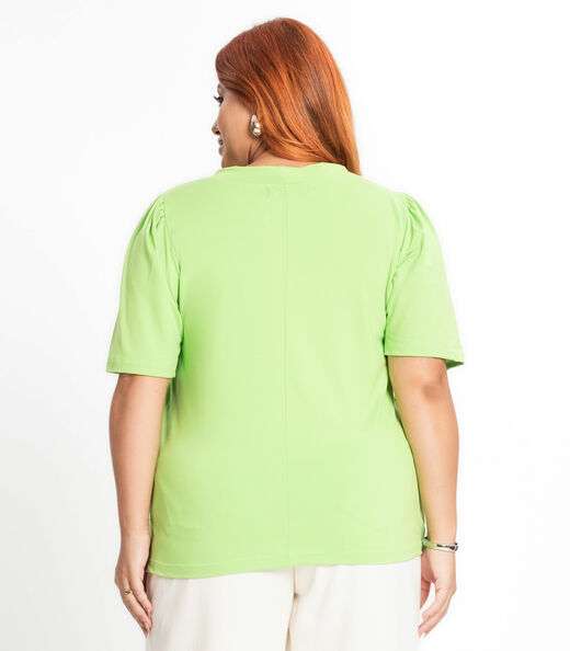 Blusa Feminina Plus Size Em Malha Soft Secret Glam Verde