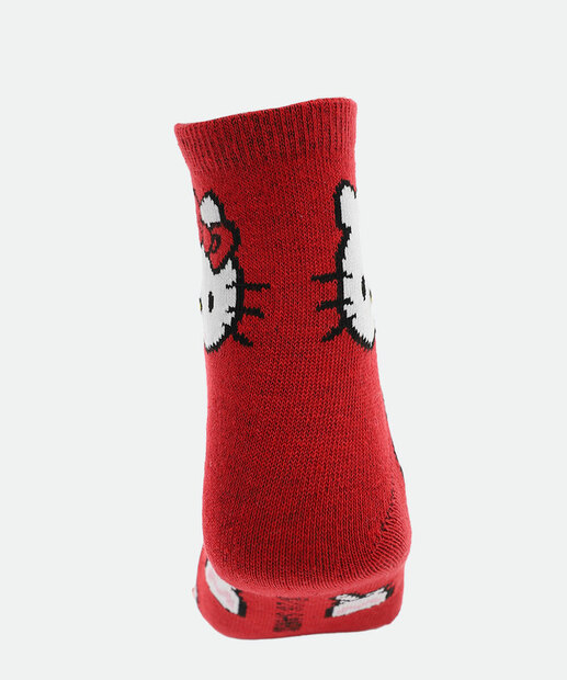 Kit 2 Meias Soquete Feminina Hello Kitty Vermelho