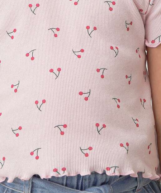 Blusa Infantil Estampa Cerejas Marisa Tam 4 a 10