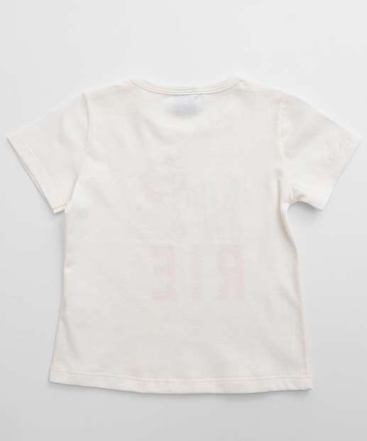Camiseta Infantil Estampa Marie Disney Tam 1 a 3 Off White