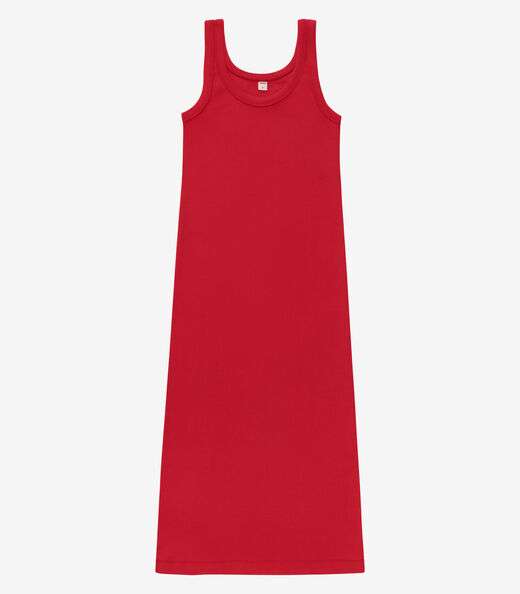 Vestido Midi em Ribana Rovitex Vermelho