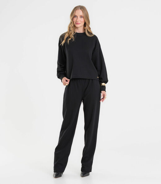 Conjunto Blusão Com Calça Feminino Rovitex Preto