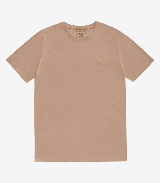 Camiseta Masculina Básica Meia Malha Diametro Marrom