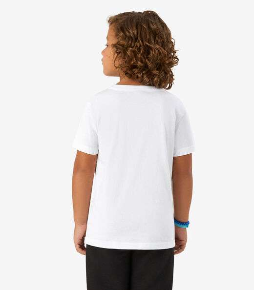 Camiseta Infantil Masculina Meia Malha Rovi Kids Branco