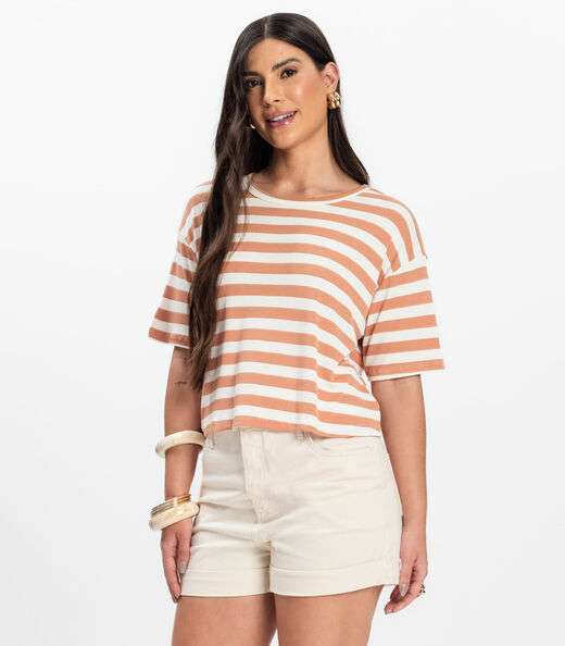 Image_T- Shirt Feminina Canelada Infinita Cor Marrom