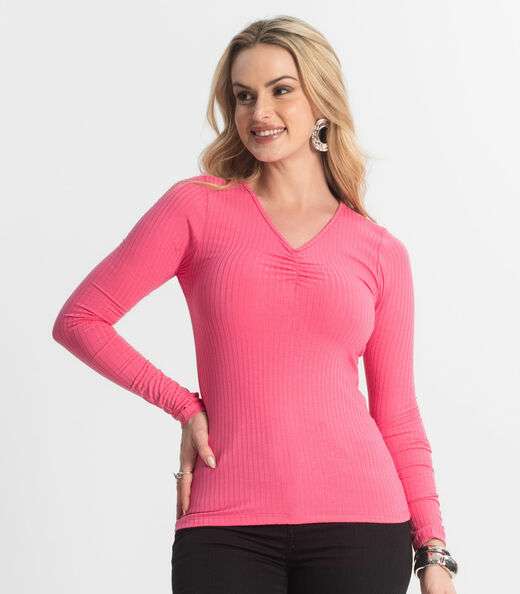 Blusa Feminina Canelada Select Rosa